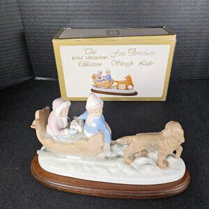 Paul Sebastian Collection Fine Porcelain Sleigh Ride Figurine In Original Box